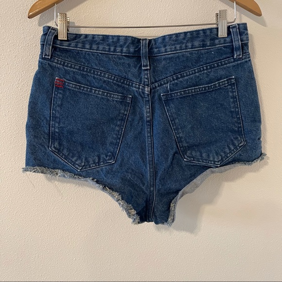 Urban Outfitters BDG Checky Super High Rise Medium Wash Cutoff Short Frayed-30 - Picture 3 of 9